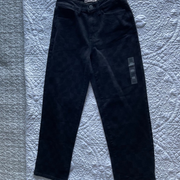SO Jeans High-Rise Stretch Straight Juniors Size 5 Black Checkers Pattern - Picture 11 of 14